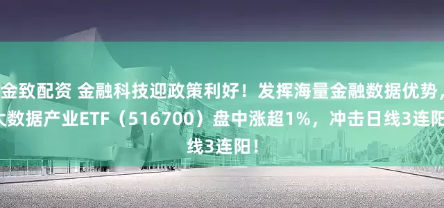 金致配资 金融科技迎政策利好！发挥海量金融数据优势，大数据产业ETF（516700）盘中涨超1%，冲击日线3连阳！